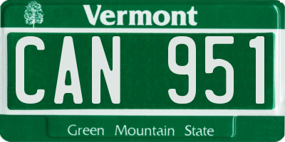 VT license plate CAN951