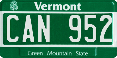 VT license plate CAN952