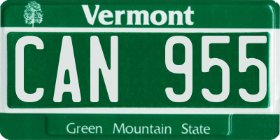 VT license plate CAN955