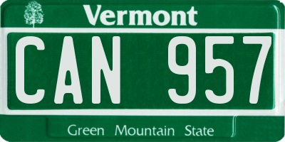 VT license plate CAN957