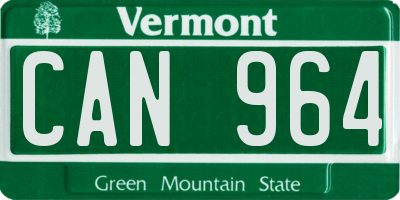 VT license plate CAN964