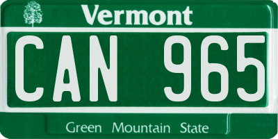 VT license plate CAN965
