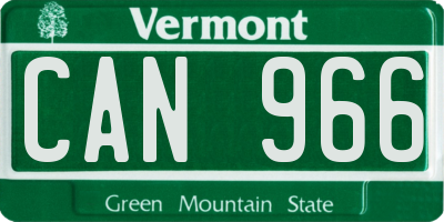 VT license plate CAN966
