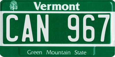 VT license plate CAN967