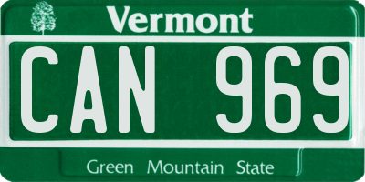 VT license plate CAN969