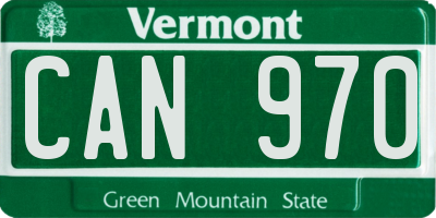 VT license plate CAN970