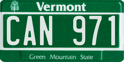 VT license plate CAN971