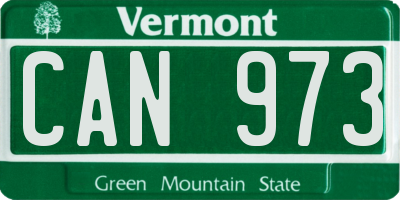 VT license plate CAN973