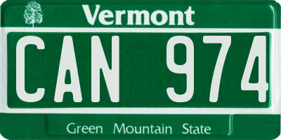 VT license plate CAN974