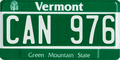 VT license plate CAN976
