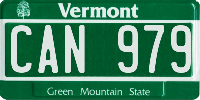VT license plate CAN979