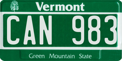 VT license plate CAN983