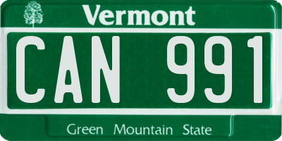 VT license plate CAN991