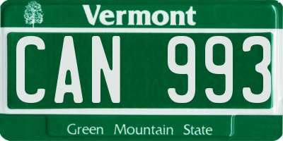 VT license plate CAN993
