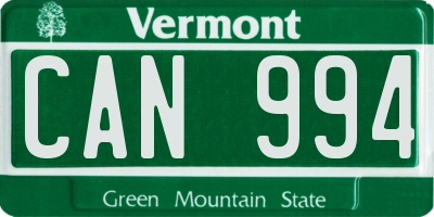 VT license plate CAN994