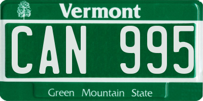 VT license plate CAN995
