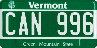 VT license plate CAN996