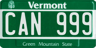 VT license plate CAN999