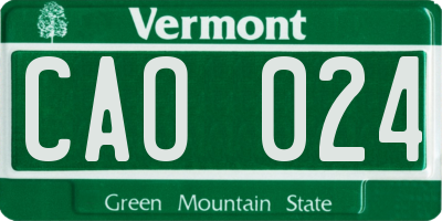 VT license plate CAO024