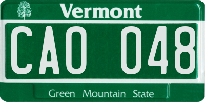 VT license plate CAO048
