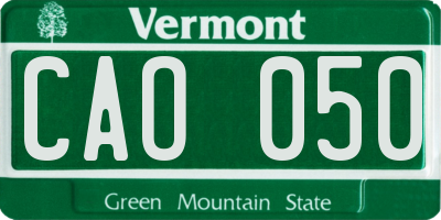VT license plate CAO050