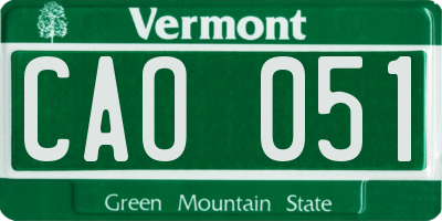 VT license plate CAO051