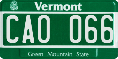 VT license plate CAO066