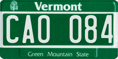 VT license plate CAO084