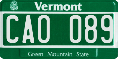 VT license plate CAO089
