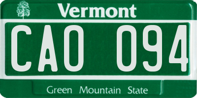 VT license plate CAO094