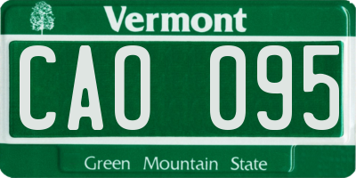 VT license plate CAO095