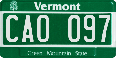 VT license plate CAO097