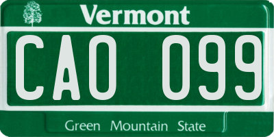 VT license plate CAO099