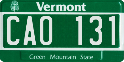 VT license plate CAO131