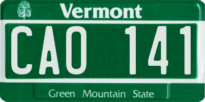 VT license plate CAO141
