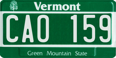 VT license plate CAO159