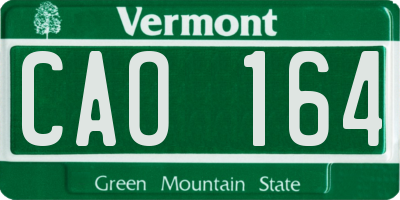 VT license plate CAO164