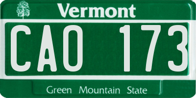 VT license plate CAO173