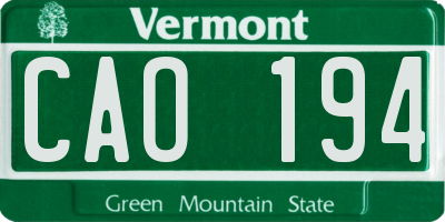 VT license plate CAO194