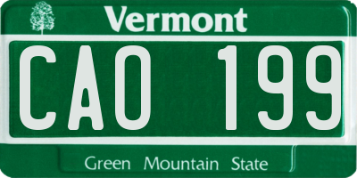VT license plate CAO199
