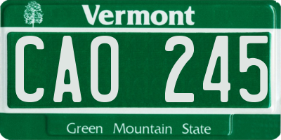 VT license plate CAO245