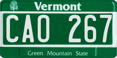 VT license plate CAO267