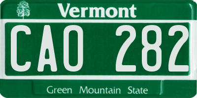 VT license plate CAO282
