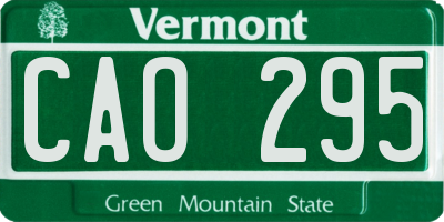 VT license plate CAO295