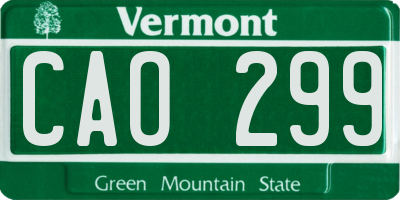 VT license plate CAO299