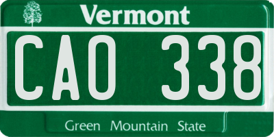 VT license plate CAO338