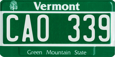 VT license plate CAO339
