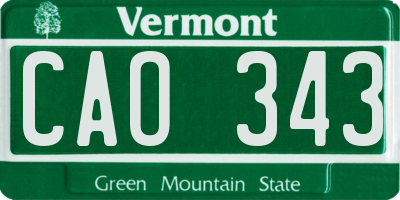 VT license plate CAO343
