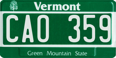 VT license plate CAO359