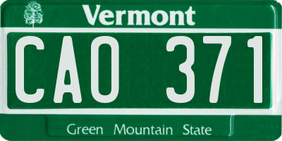 VT license plate CAO371